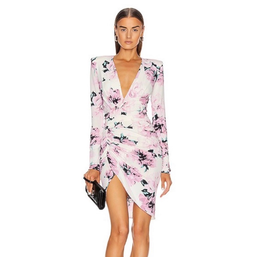 Alexandre Vauthier - Ruched Floral Mini Dress